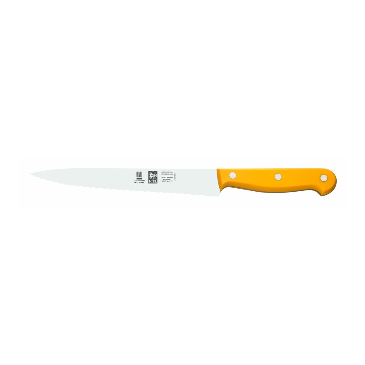Faca para trinchar serrilha Technik 20 cm, cabo amarelo