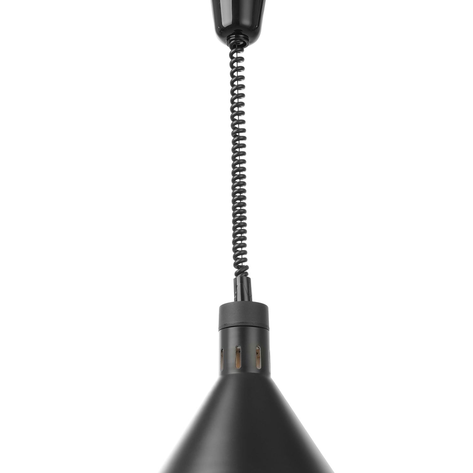 Lâmpada de calor subida e descida cónica preta 230V 250W