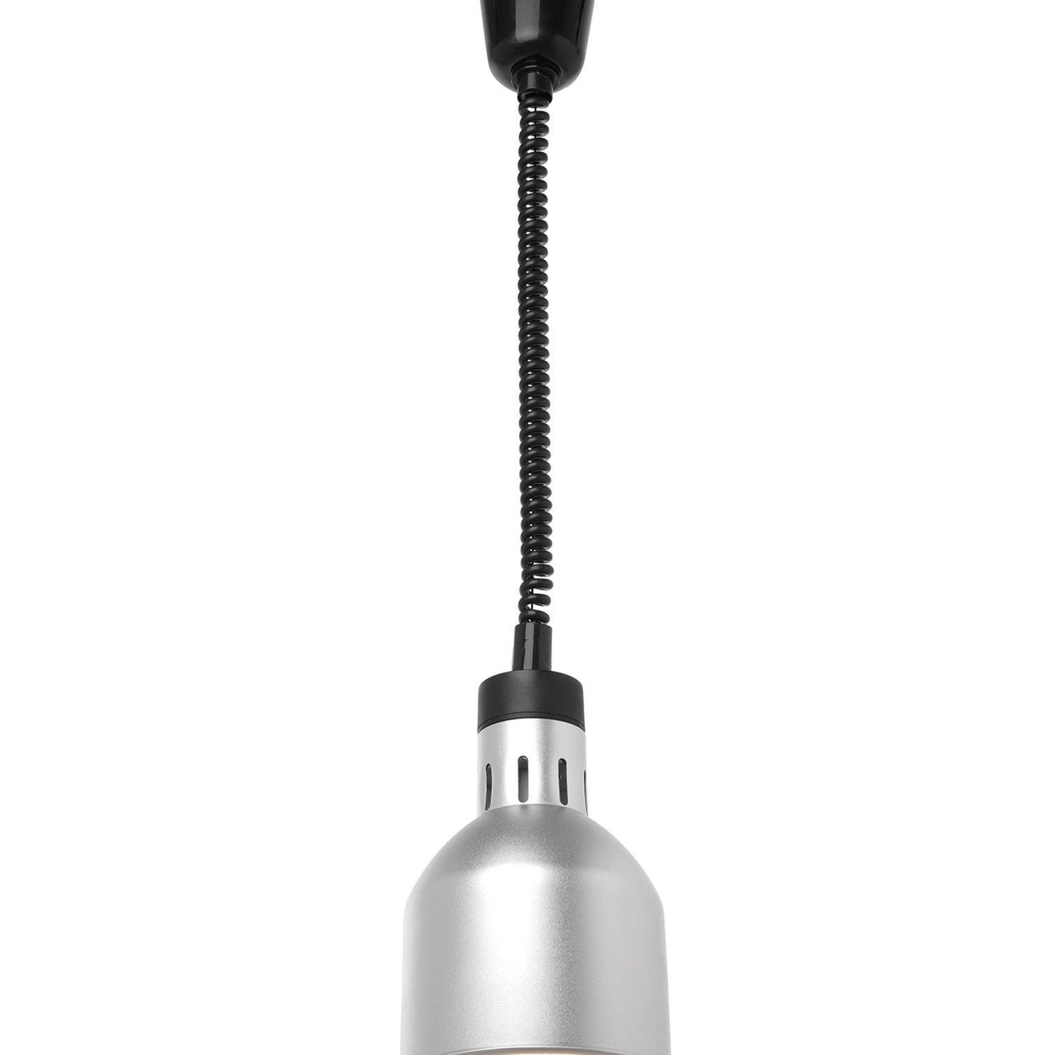 Lâmpada de calor de subida e descida cilíndrica prateada 230V 250W
