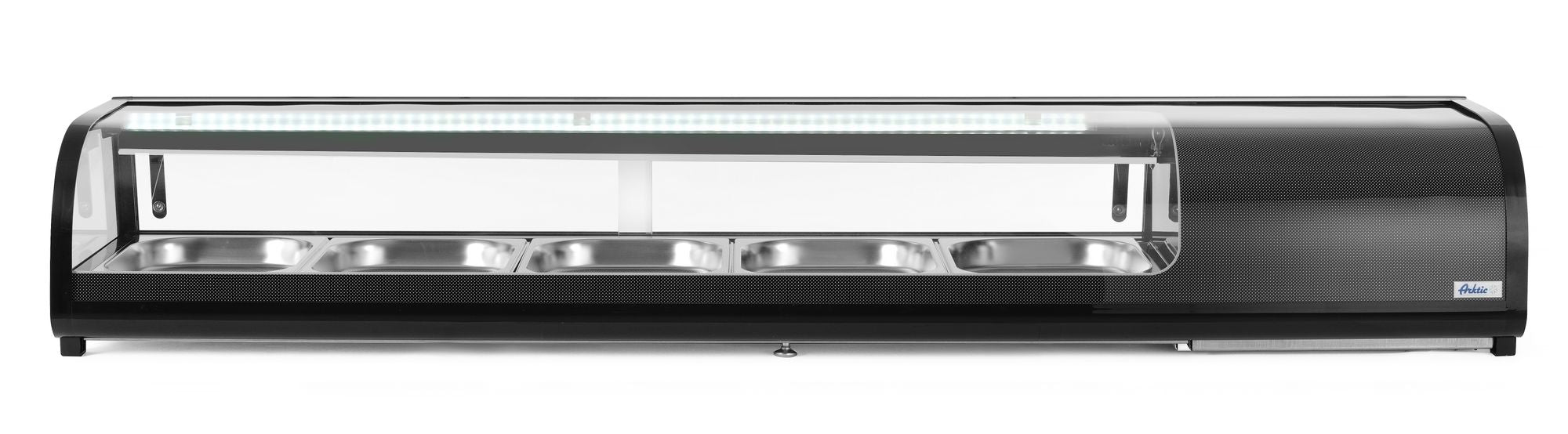Vitrine de sushi preta 5x GN 1/2 230V 190W