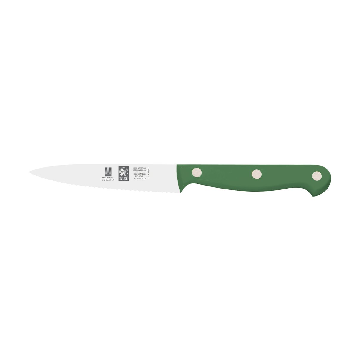 Faca para legumes serrilha Technik 10 cm, cabo verde