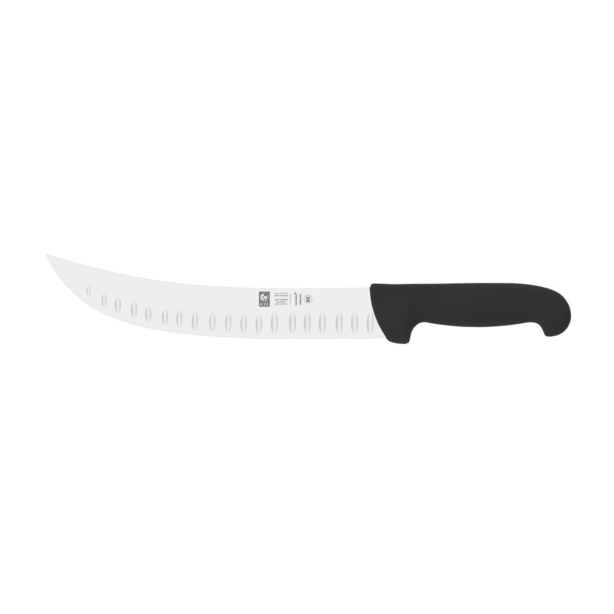 Faca de talho alvéolos Safe 25 cm, cabo preto – mod. 3554