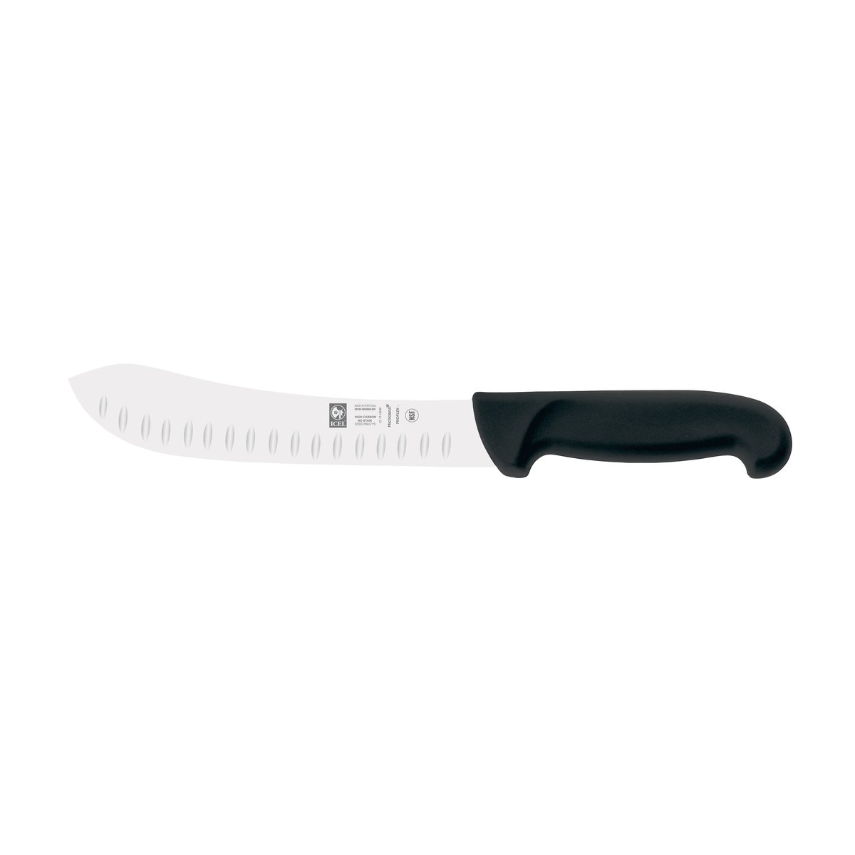 Faca de talho alvéolos Safe 20 cm, cabo preto – mod. 3652