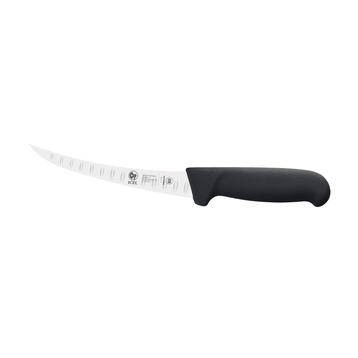 Faca para desossar flexível alvéolos Safe 15 cm, cabo preto
