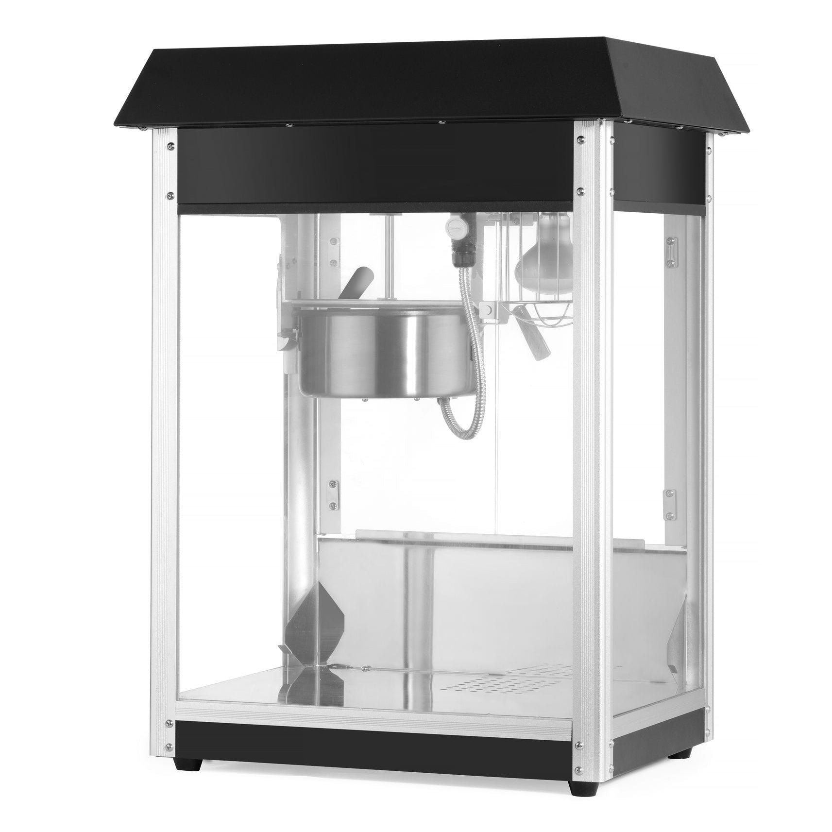 Máquina de pipocas elétrica preta 230V 1500W