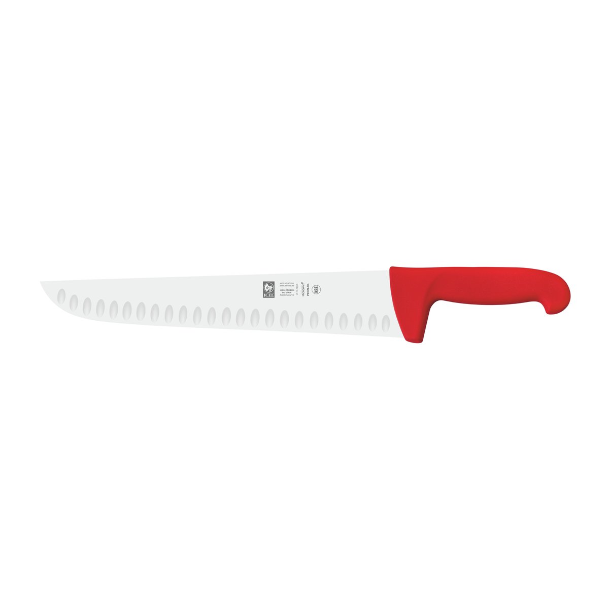 Faca de talho alvéolos Safe 26 cm, cabo vermelho