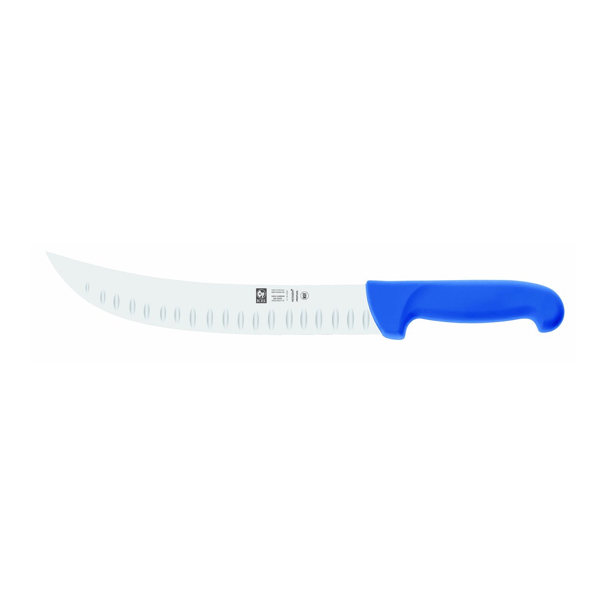 Faca de talho alvéolos Safe 25 cm, cabo azul – mod. 3554