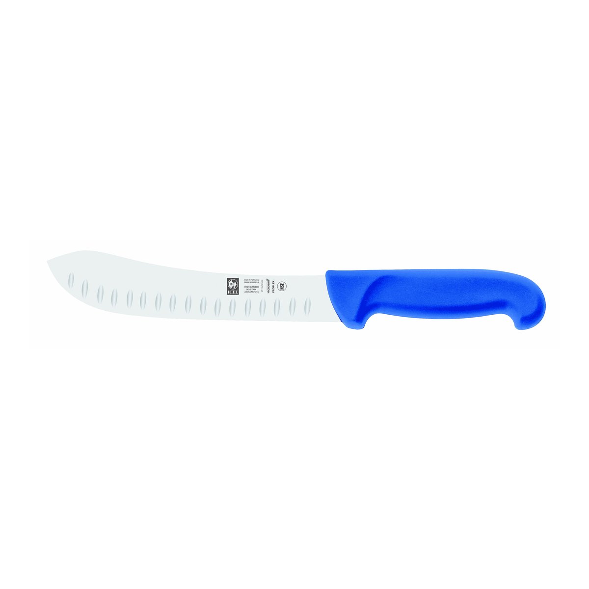 Faca de talho alvéolos Safe 25 cm, cabo azul – mod. 3652