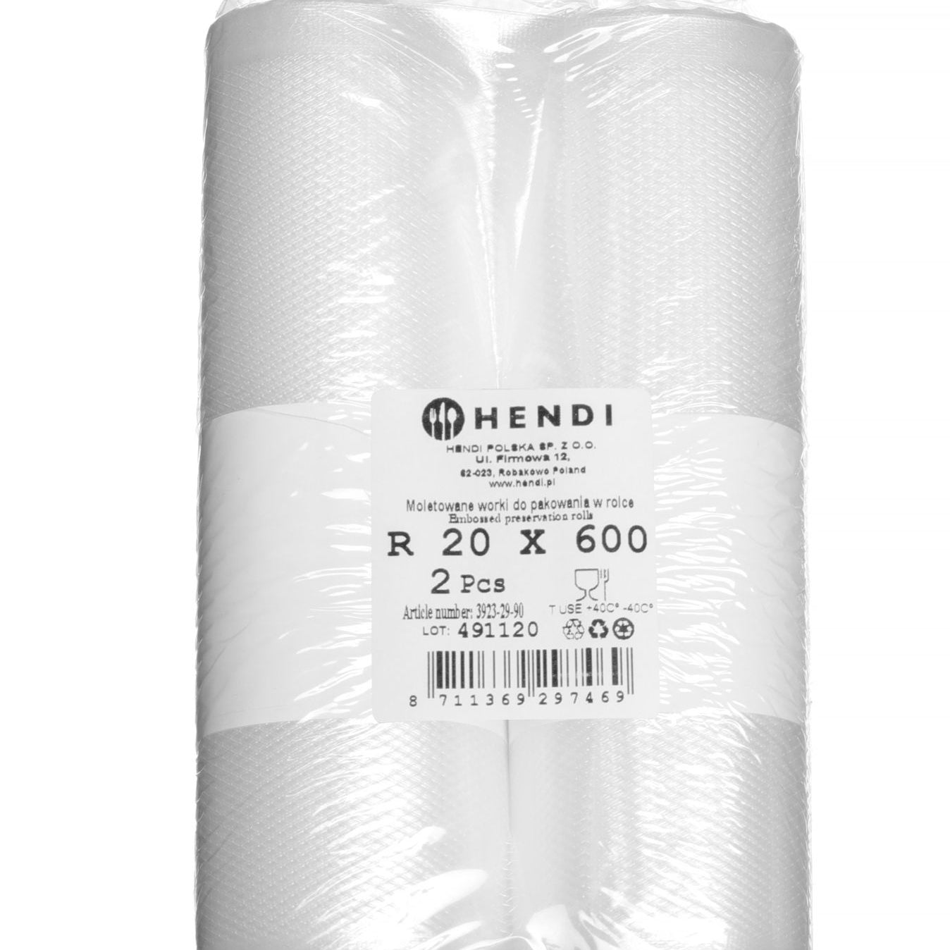 Sacos de vácuo em relevo em rolo 200x6000 mm – 2 unidades