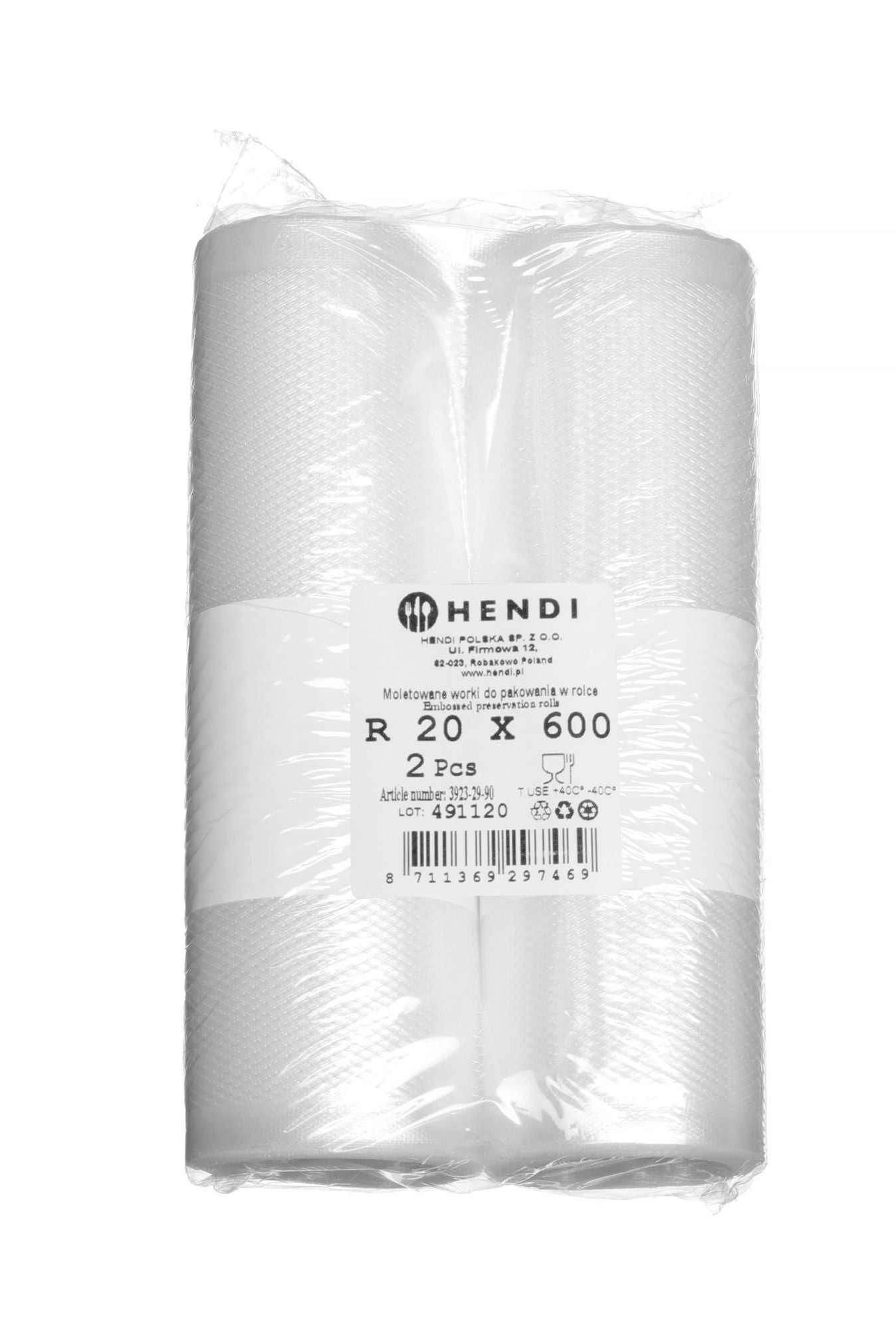 Sacos de vácuo em relevo em rolo 200x6000 mm – 2 unidades