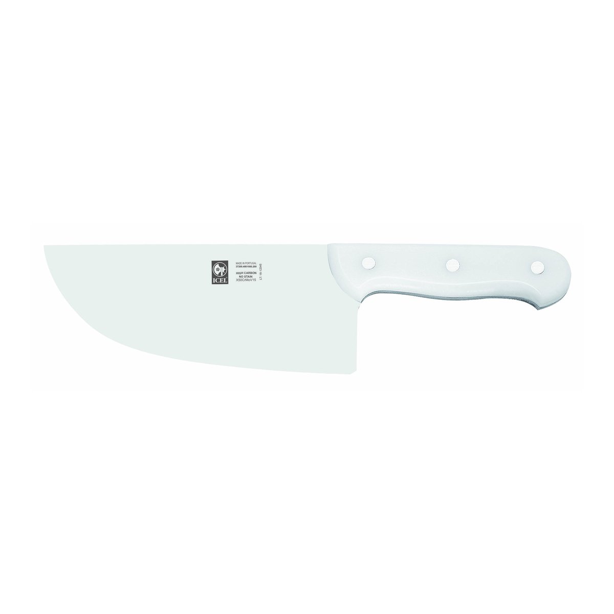 Cutelo 20 cm, 600 g, cabo branco