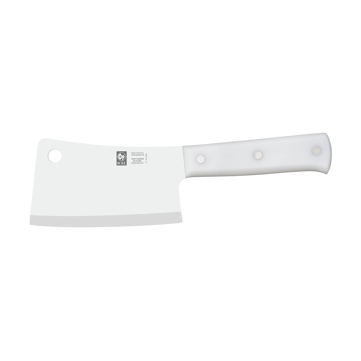 Cutelo 13 cm, 560 g, cabo branco