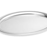 Bandeja de café oval inox acetinada 285x220 mm
