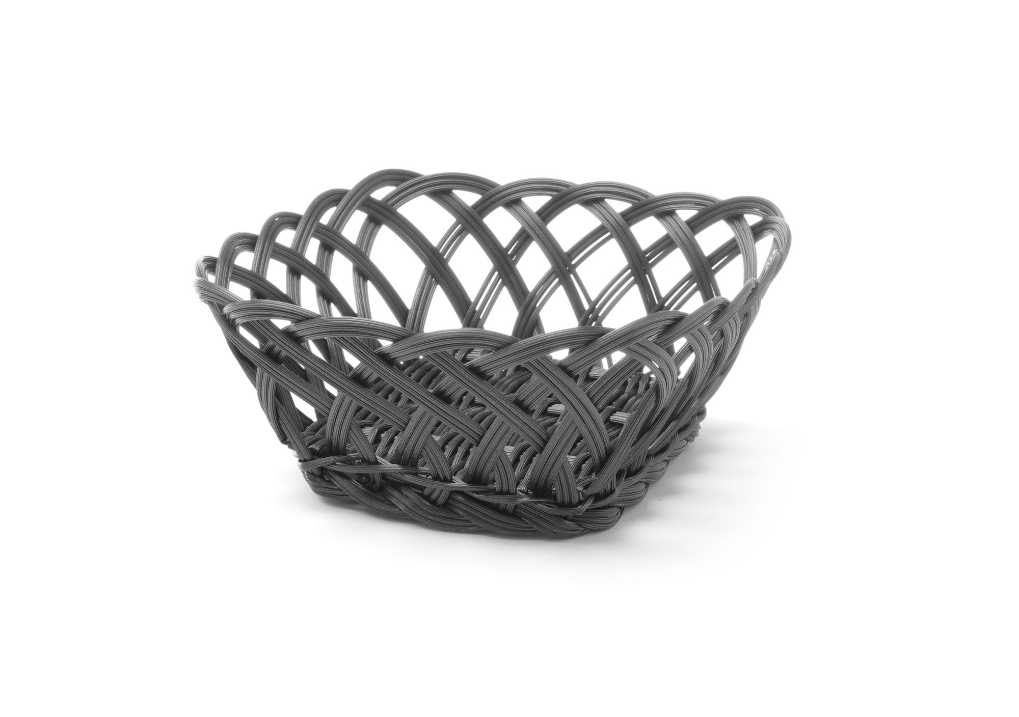 Cesta com laterais tecidas quadrada 190x190 mm PP preto