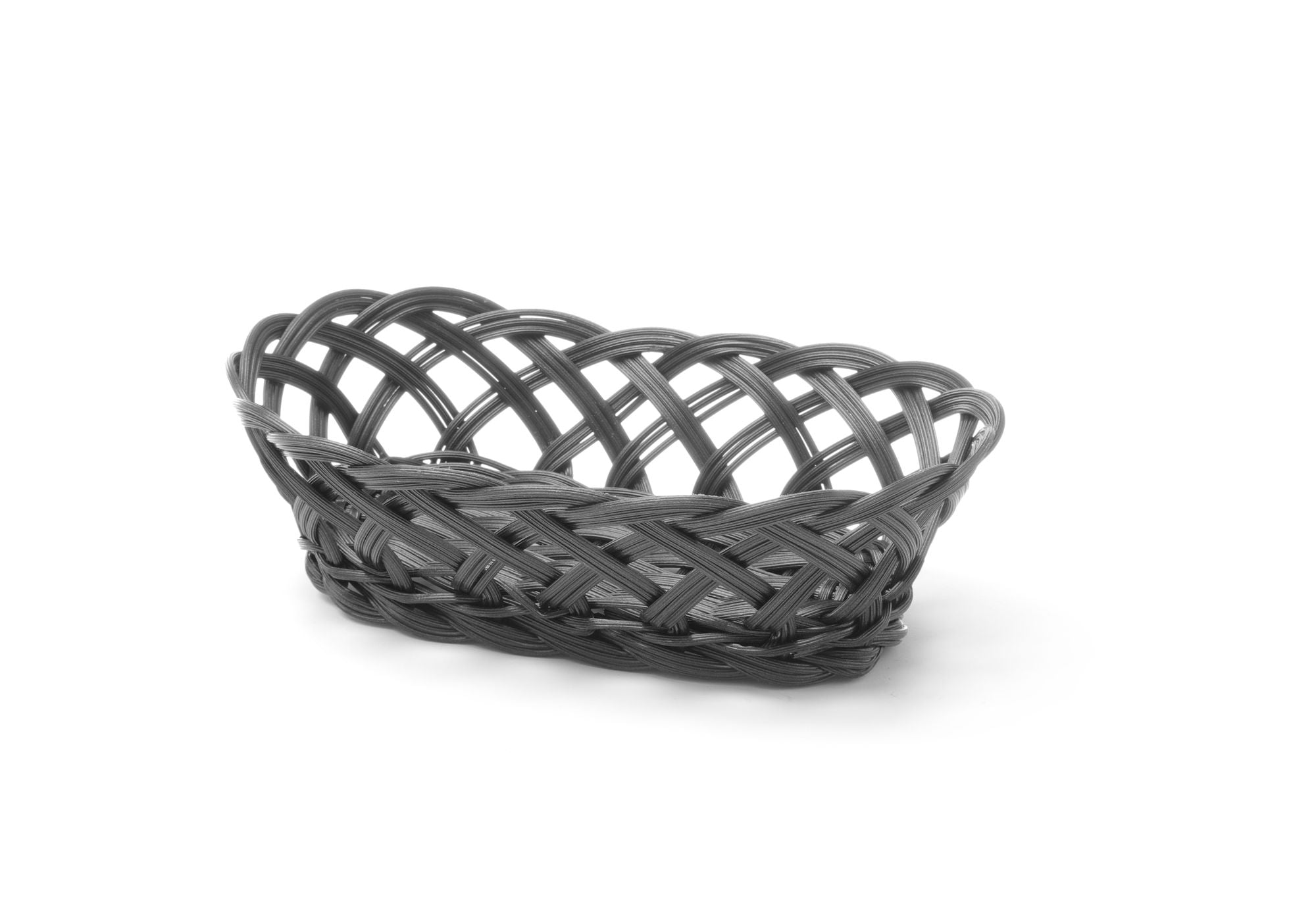 Cesto oval com laterais tecidas preto 225x130x55 mm