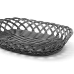 Cesta com laterais tecidas oval 320x230 mm PP preto