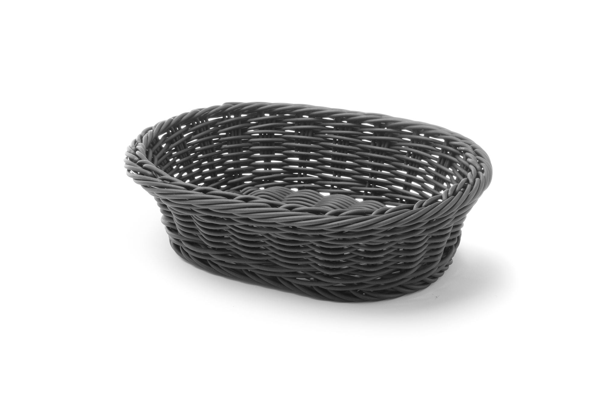 Cesto de pão oval em PP preto 250x190x65 mm