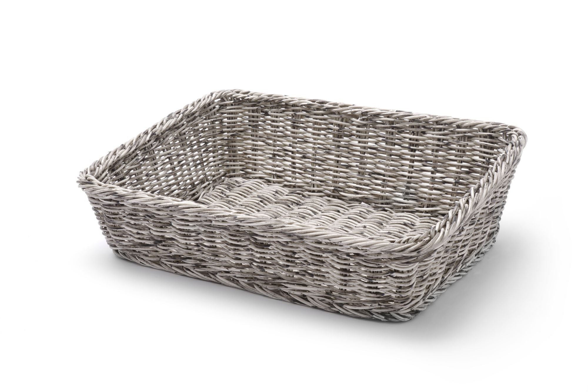 Cesto de padaria angulado PP cinzento claro 400x300x120 mm