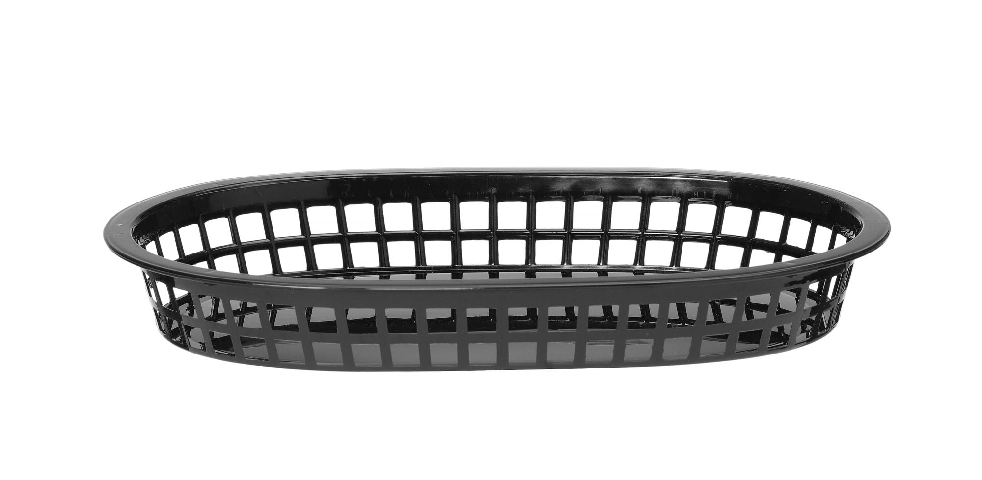 Cesto de servir fast food preto 275x175x38 mm – 6 unidades