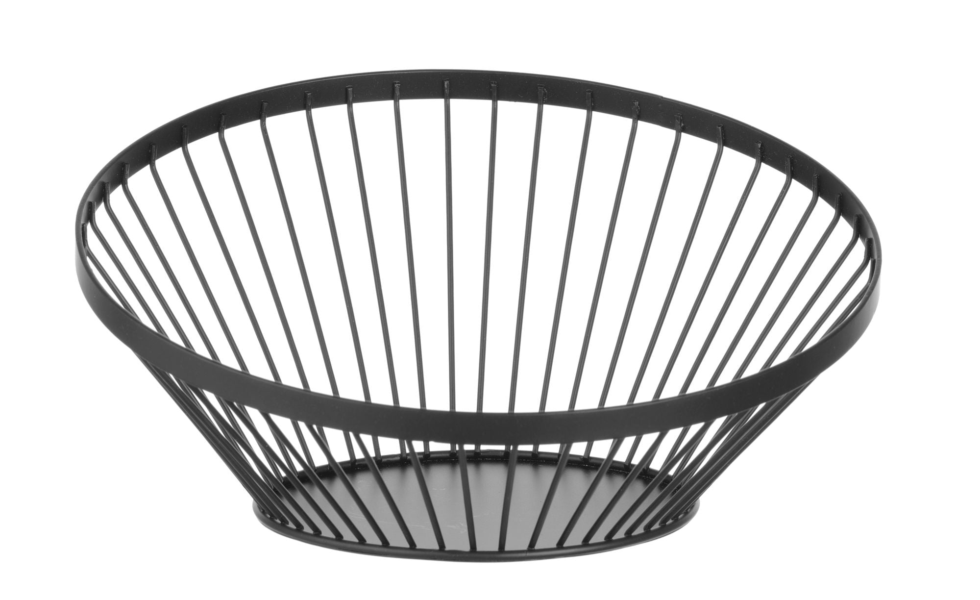 Cesto de fruta redondo inclinado preto Ø280x130 mm