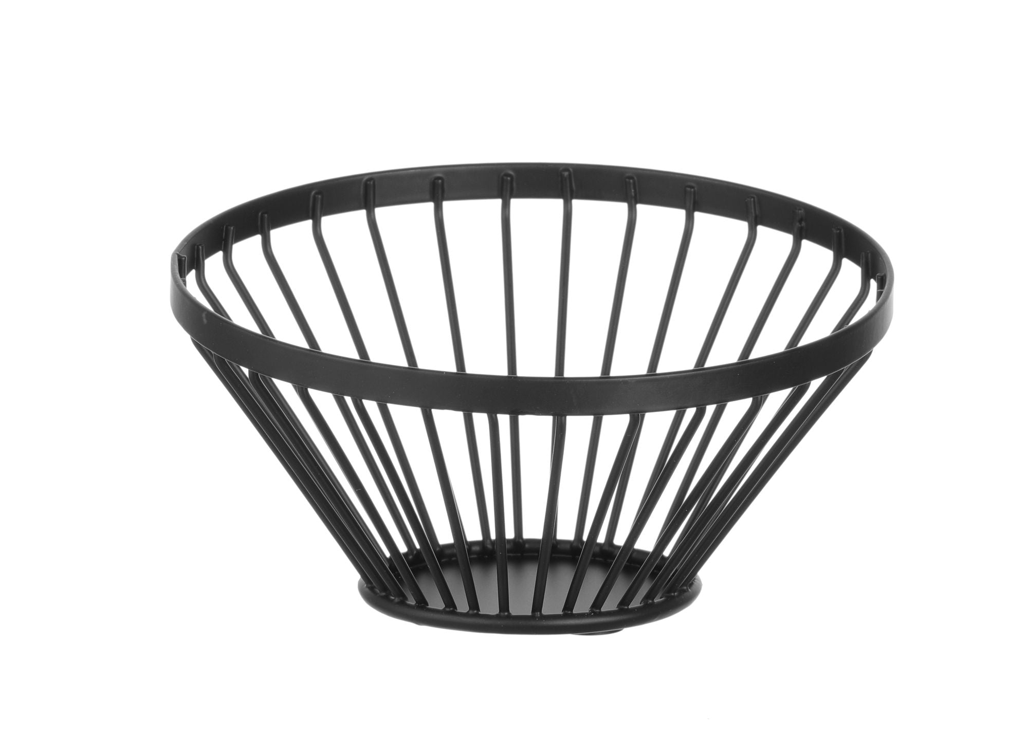Cesto de fruta redondo inclinado preto 150x80 mm