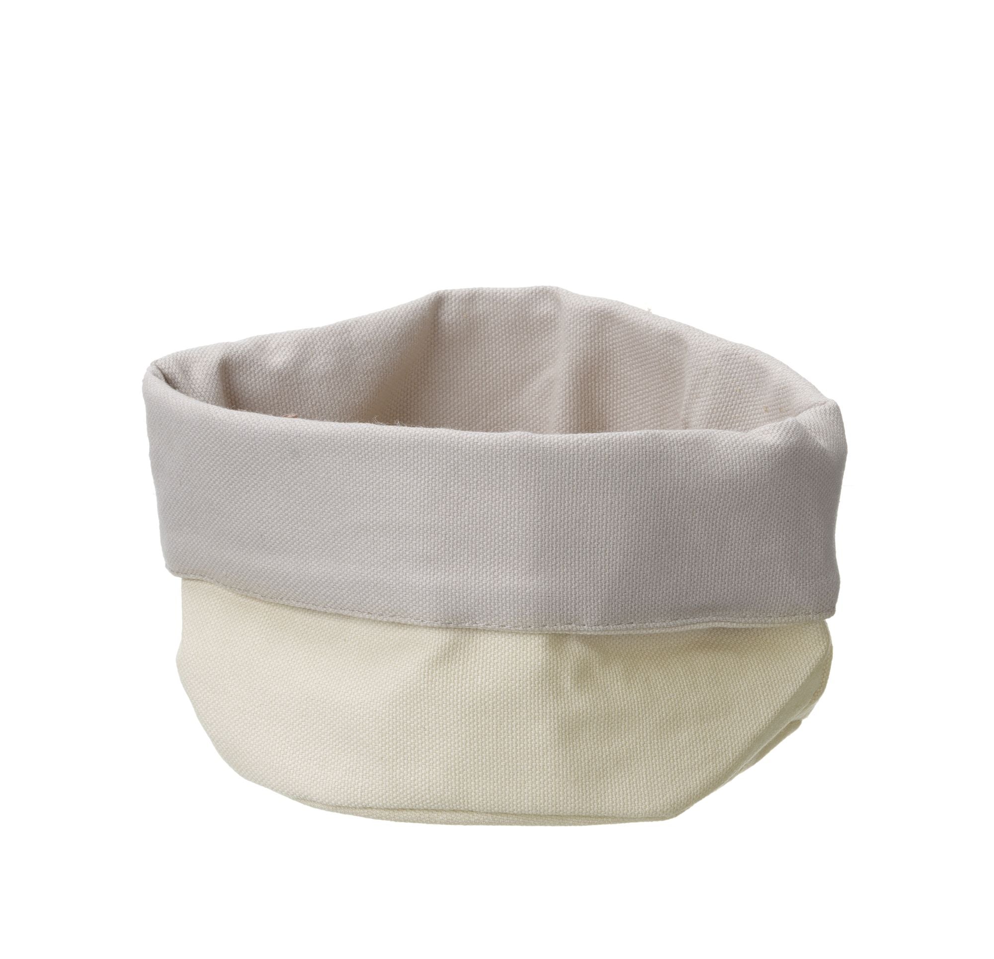 Saco de pão redondo bege em algodão 250x160 mm