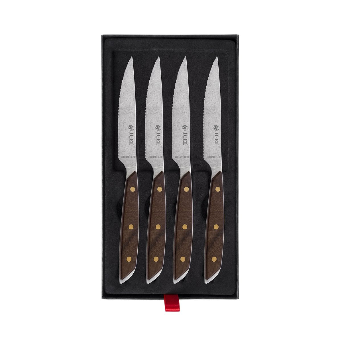 Conjunto para carne 4 peças, cabo de pau-santo – mod. ST04