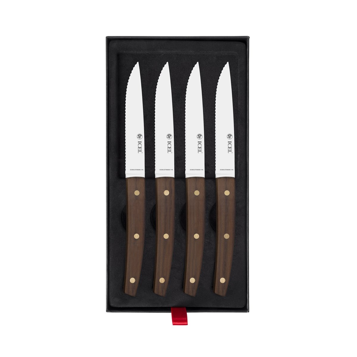 Conjunto para carne 4 peças, cabo de pau-santo – mod. ST06