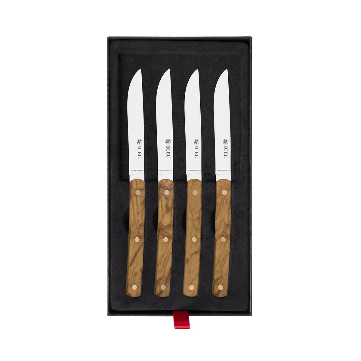 Conjunto para carne 4 peças, cabo de oliveira – mod. ST01