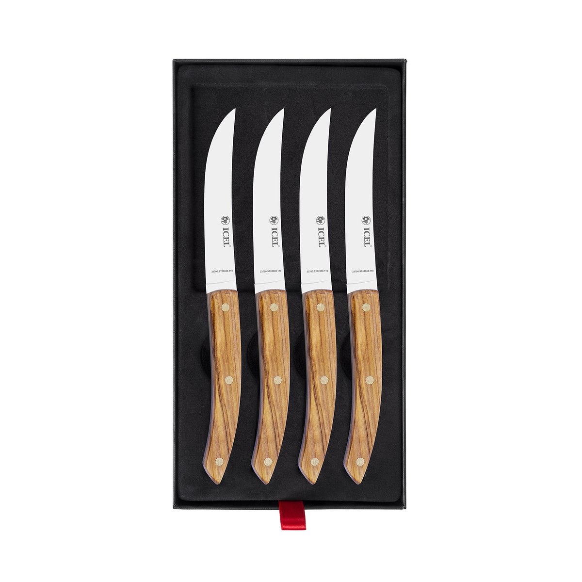 Conjunto para carne 4 peças, cabo de oliveira – mod. ST02