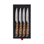 Conjunto para carne 4 peças, cabo de oliveira – mod. ST04