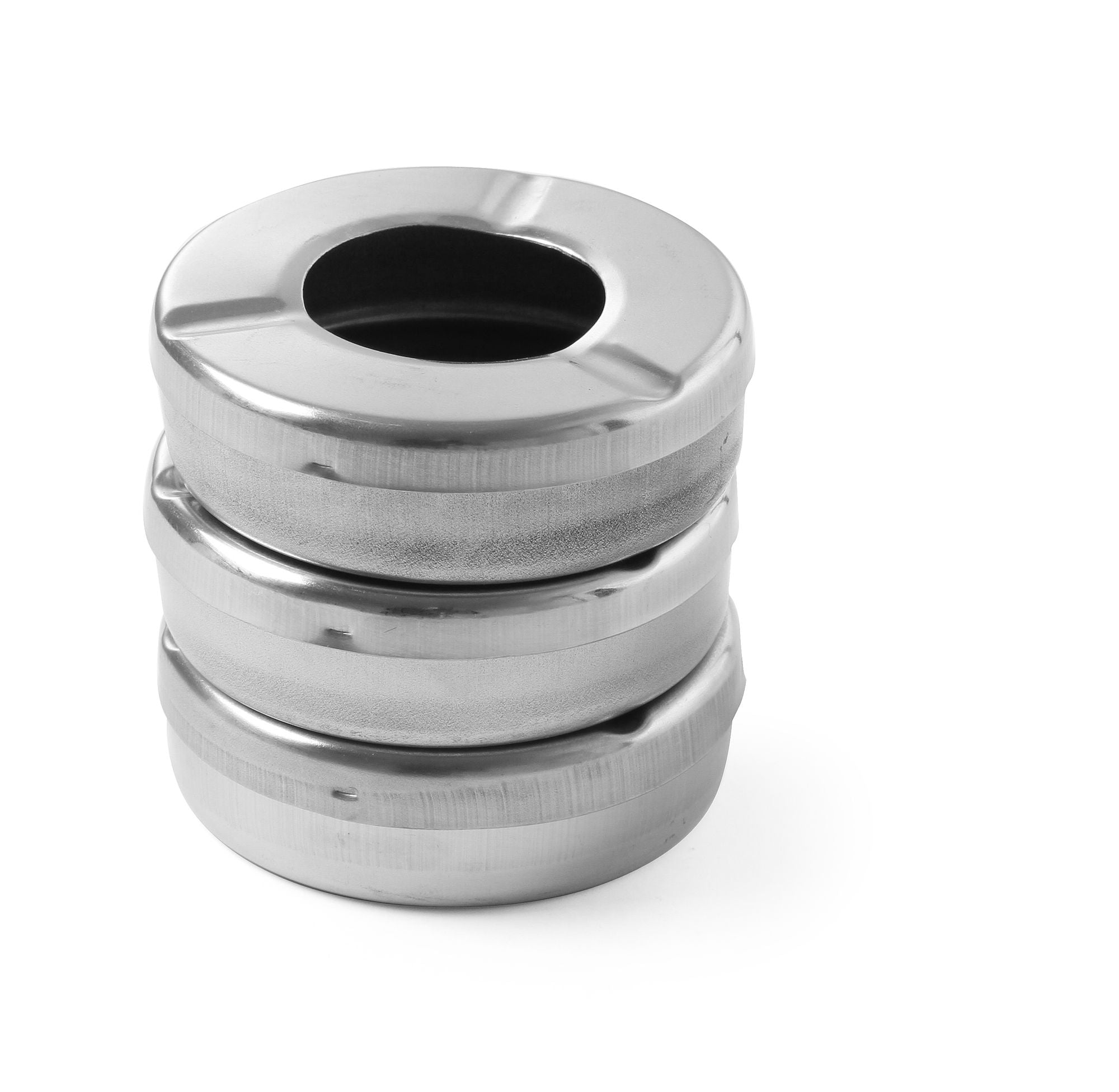 Cinzeiro com tampa inox 90x28 mm – 3 unidades