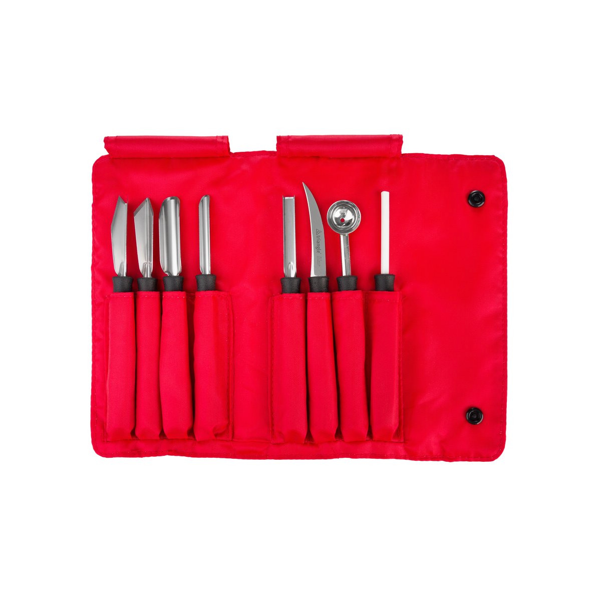 Conjunto para decoração de frutas e vegetais 8 peças, cabo preto