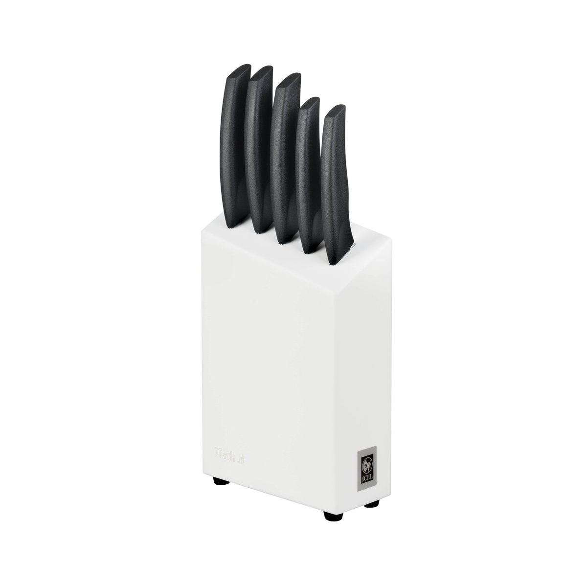 Bloco de facas i-Tech com 5 peças, cabo preto – mod. IT01