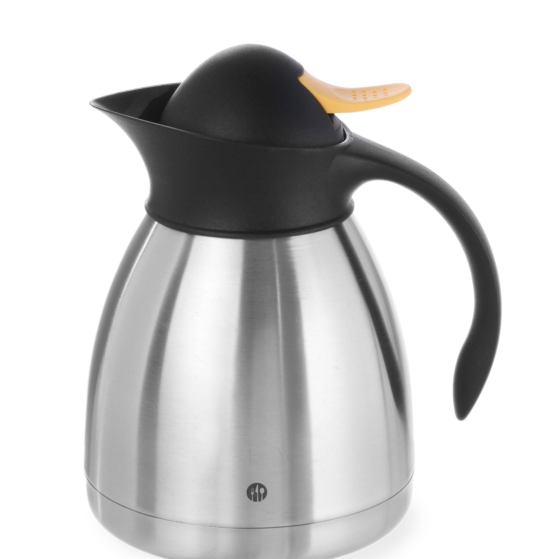 Jarro térmico de parede dupla inox/PP botão amarelo 1 l