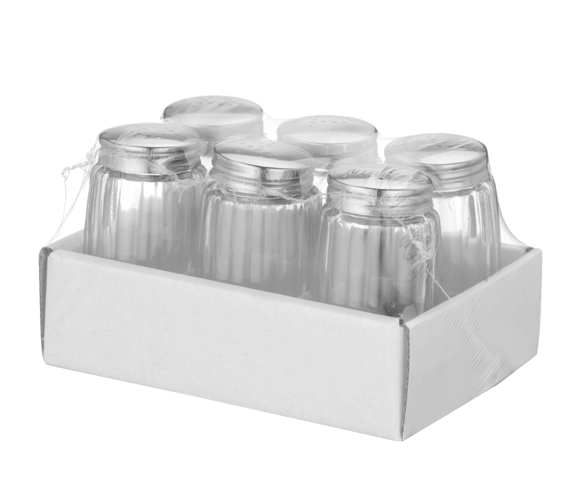 Pimenteiro de vidro com tampa inox 40x70 mm – 6 unidades