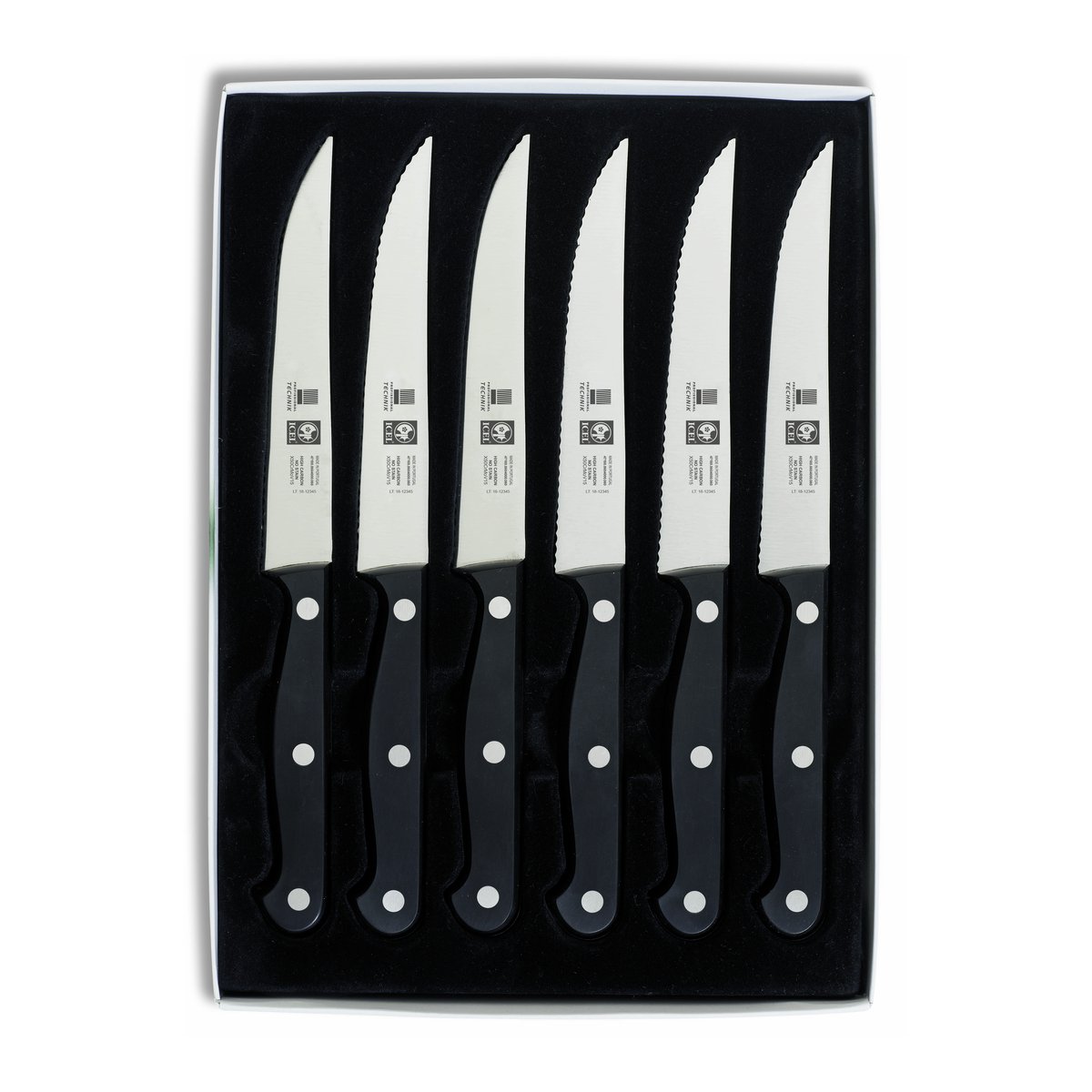 Conjunto para carne Technik 6 peças, cabo preto
