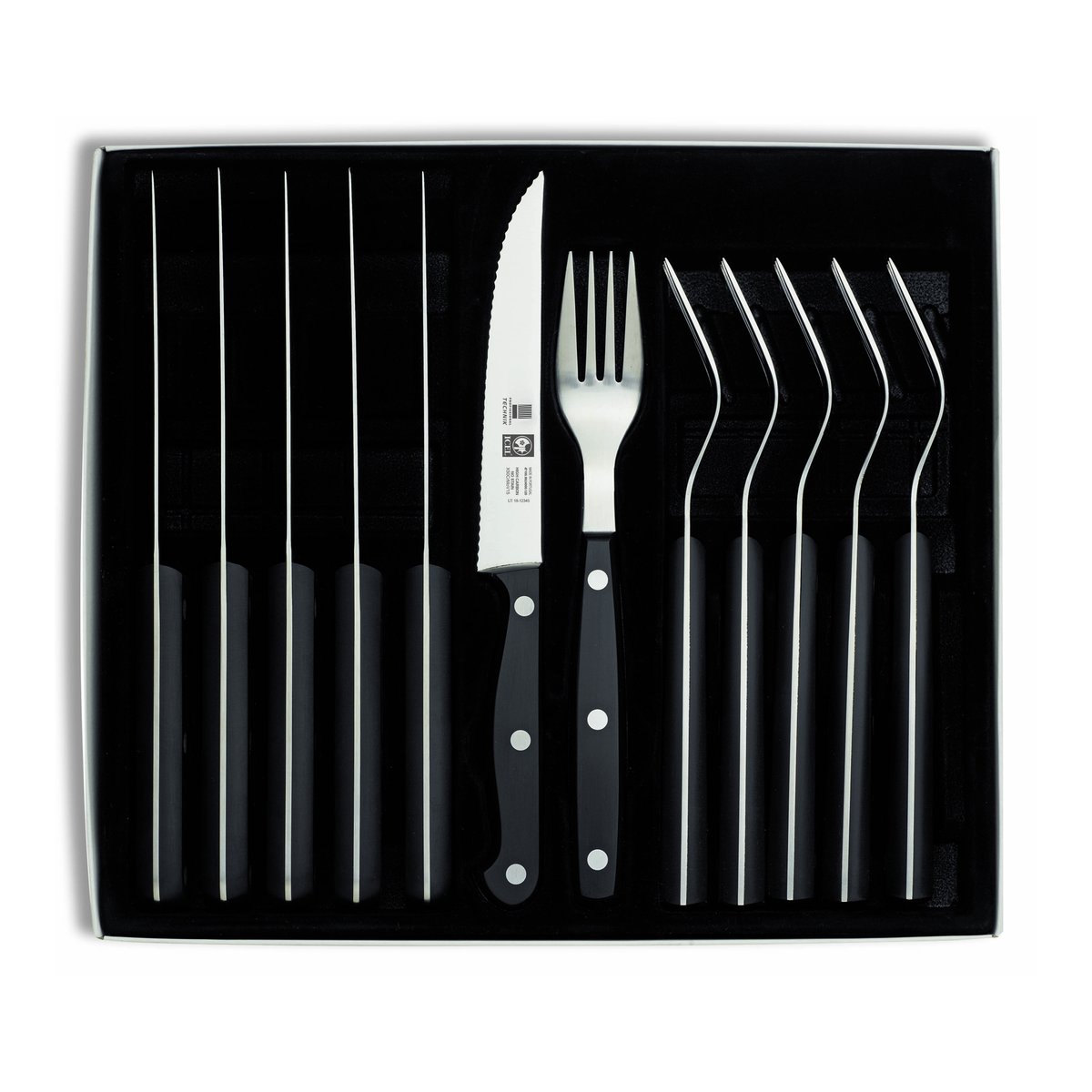 Conjunto para carne Technik 12 peças, cabo preto