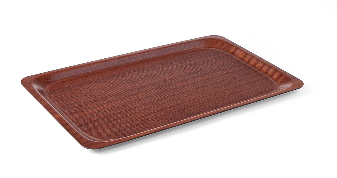 Bandeja de servir em madeira de mogno 430x610 mm antiderrapante