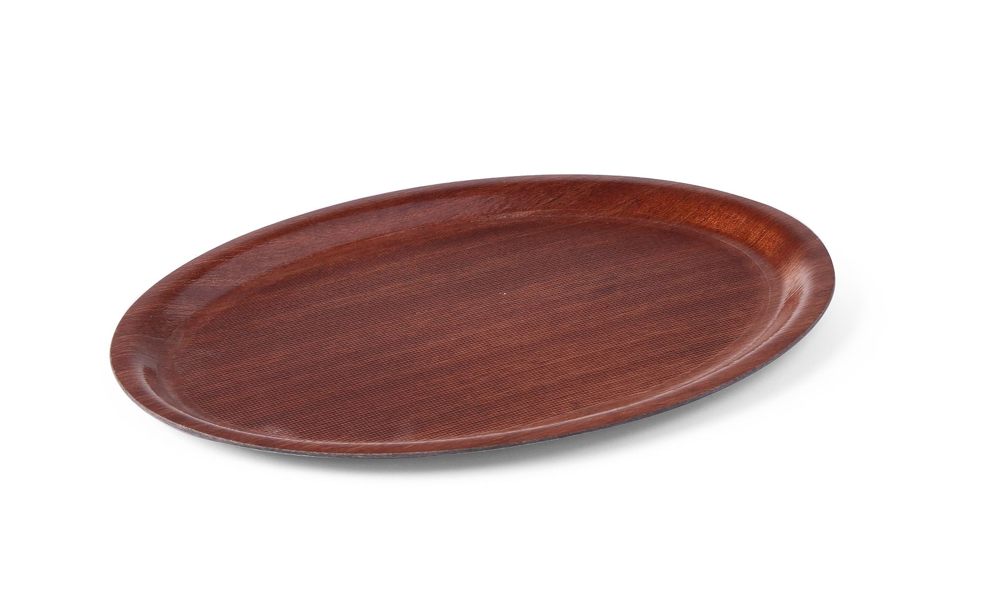 Bandeja de servir oval em mogno 230x160 mm antiderrapante