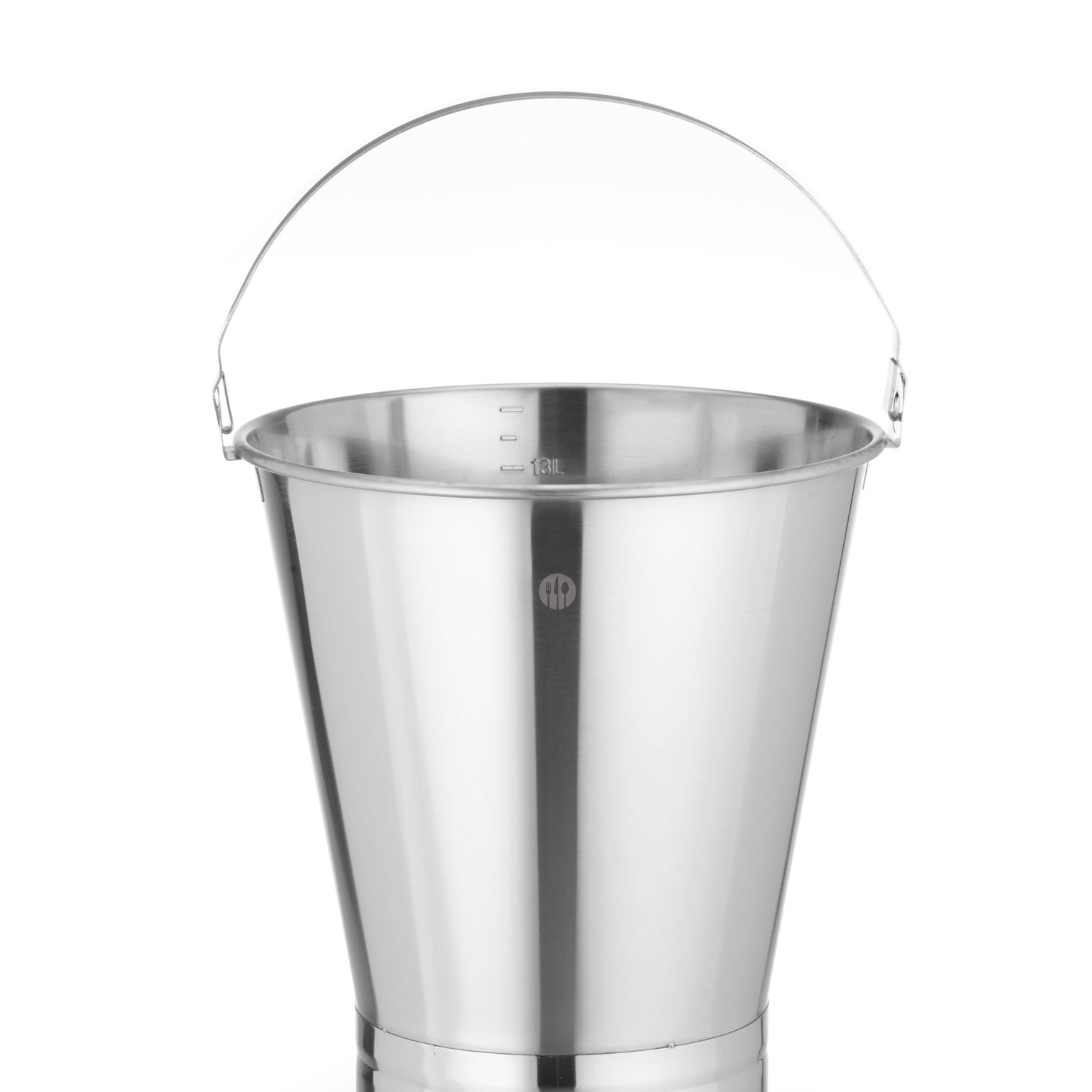 Balde com base reforçada 10 l graduado inox