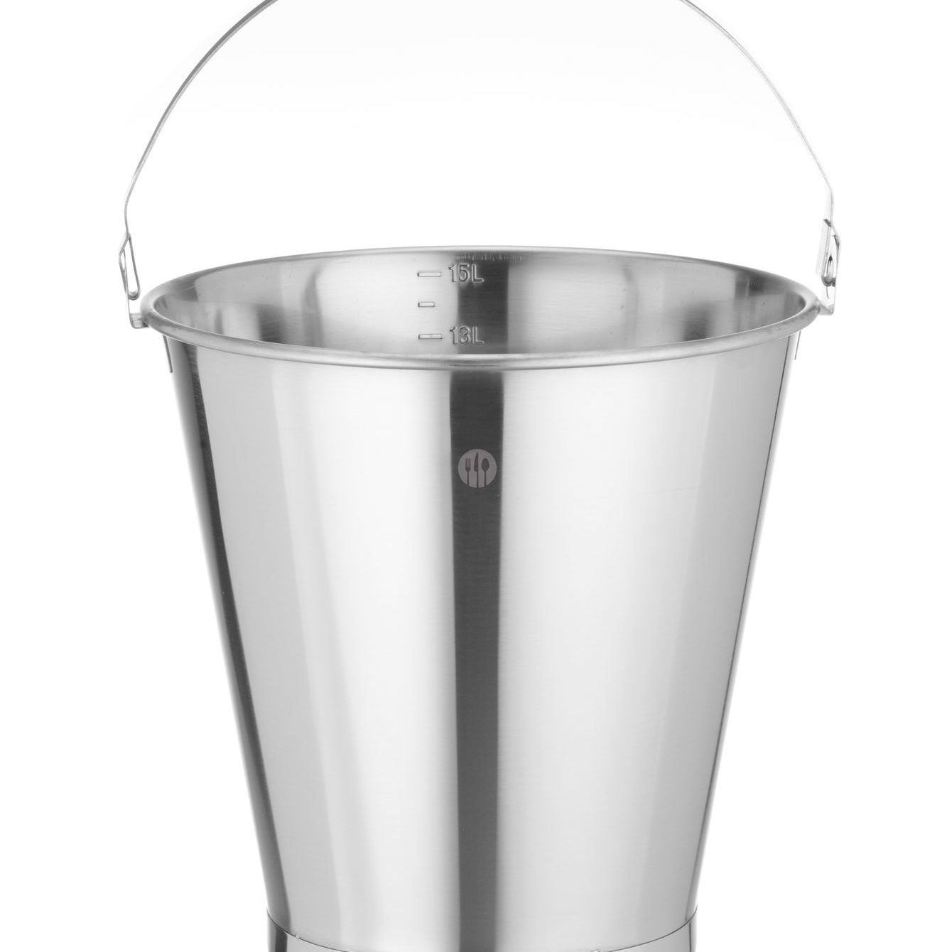 Balde com base reforçada graduado inox 15 l