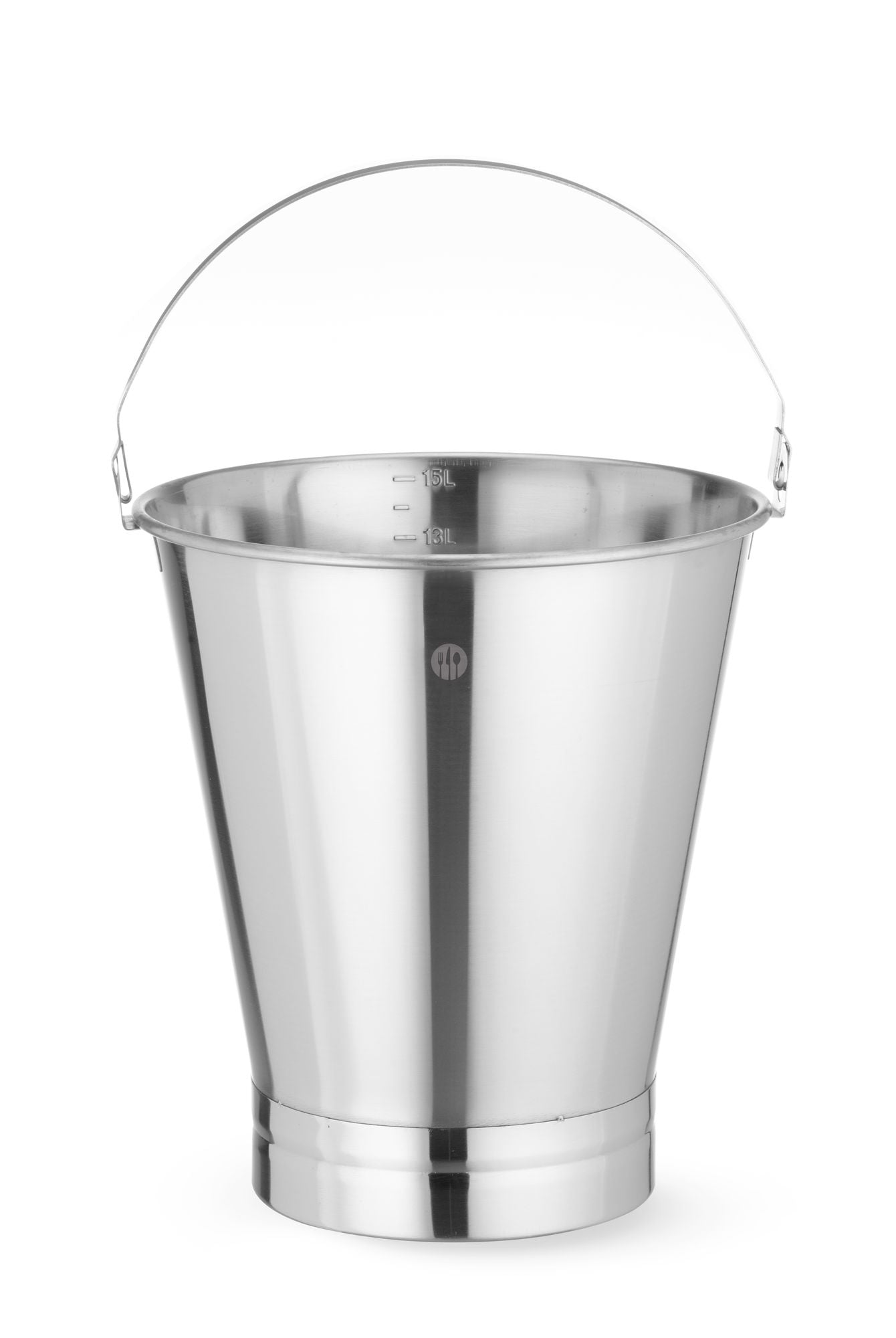 Balde com base reforçada graduado inox 15 l
