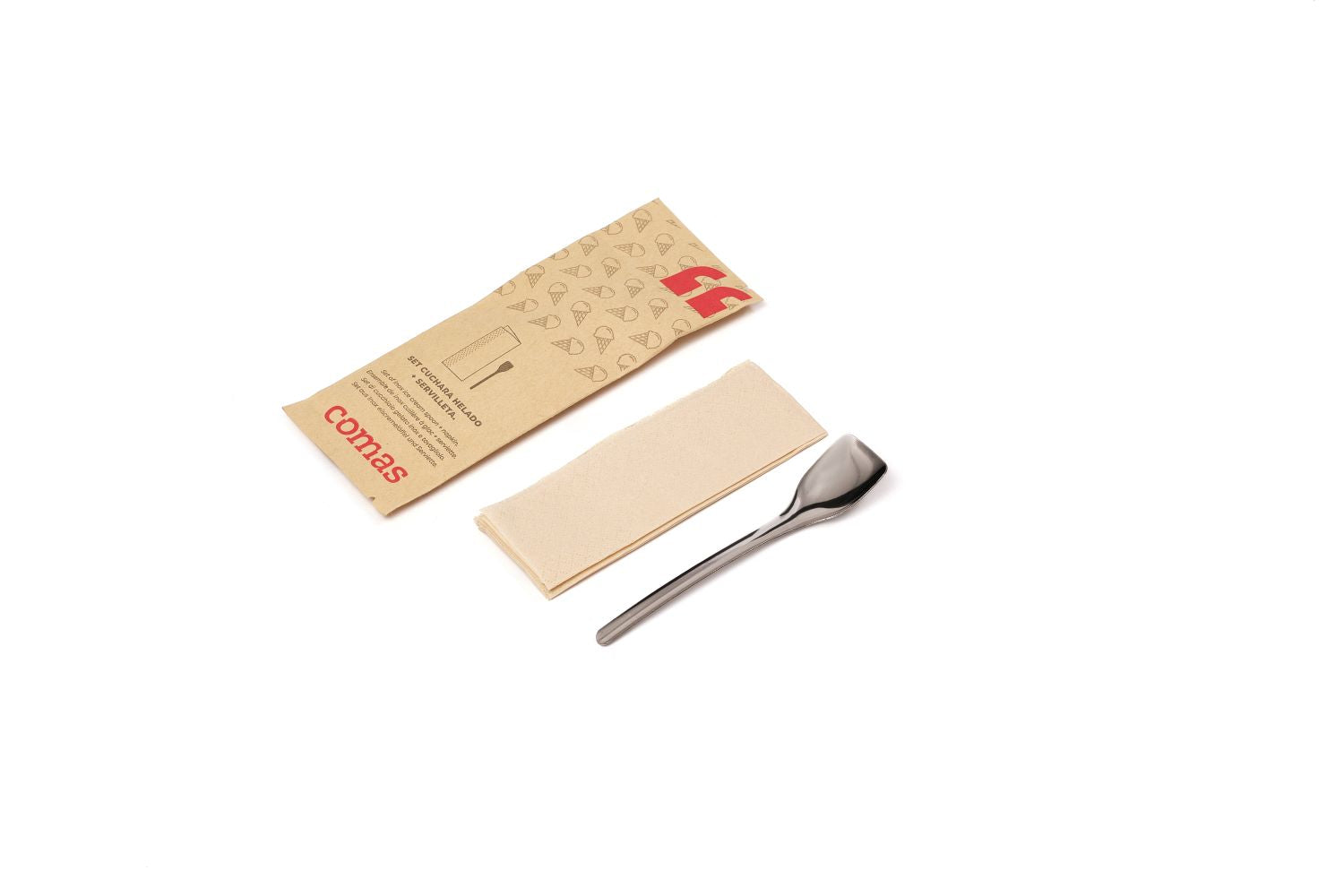 Conjunto de colher de gelado e guardanapo Brooklyn