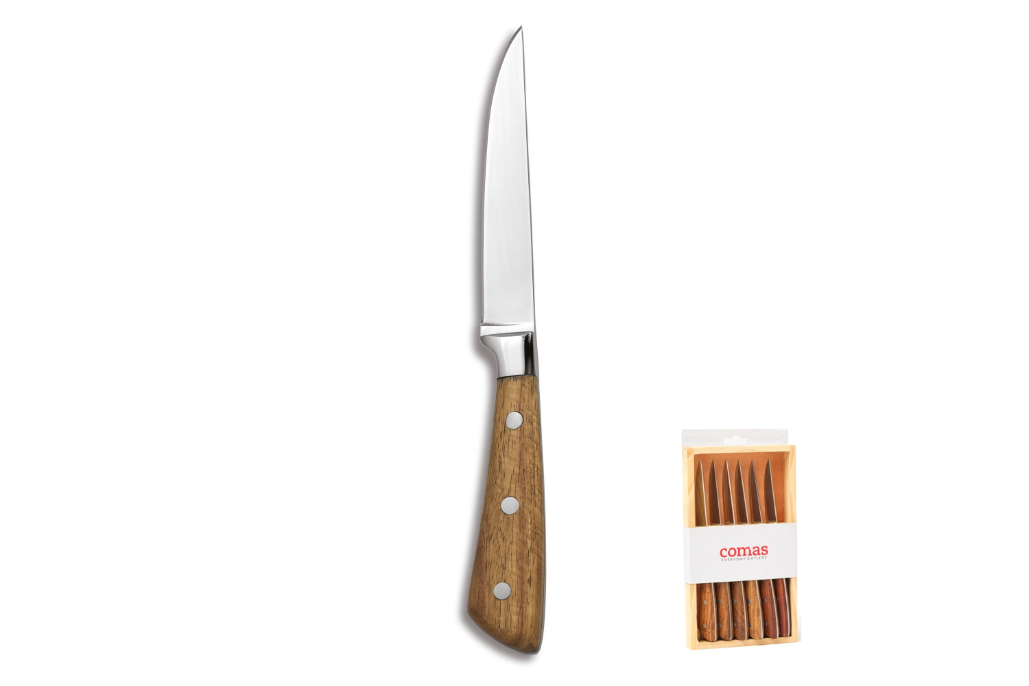 Estojo de madeira com 6 facas de bife Montblanc