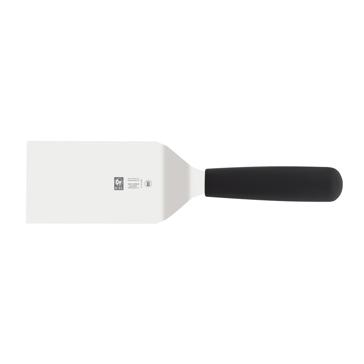 Espátula para hambúrguer lâmina grossa 12 cm, cabo preto