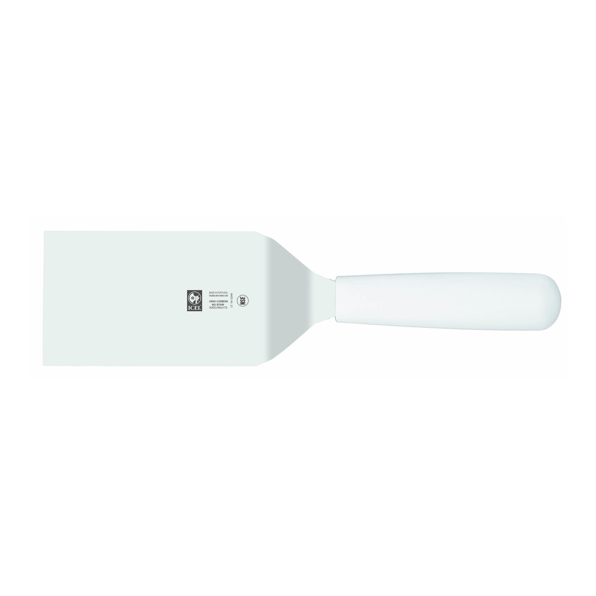 Espátula para hambúrguer lâmina grossa 12 cm, cabo branco
