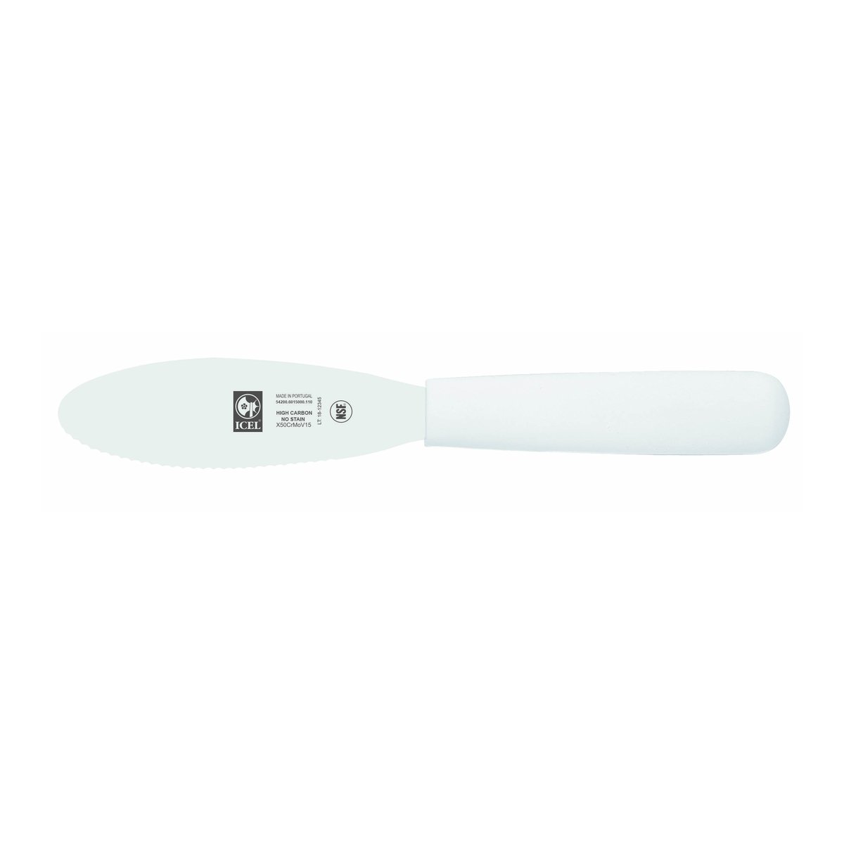 Espátula para sandwich serrilha 11 cm, cabo branco