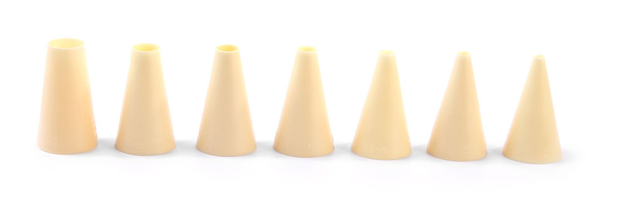 Bicos de confeitar lisos em polipropileno Ø5-17 mm