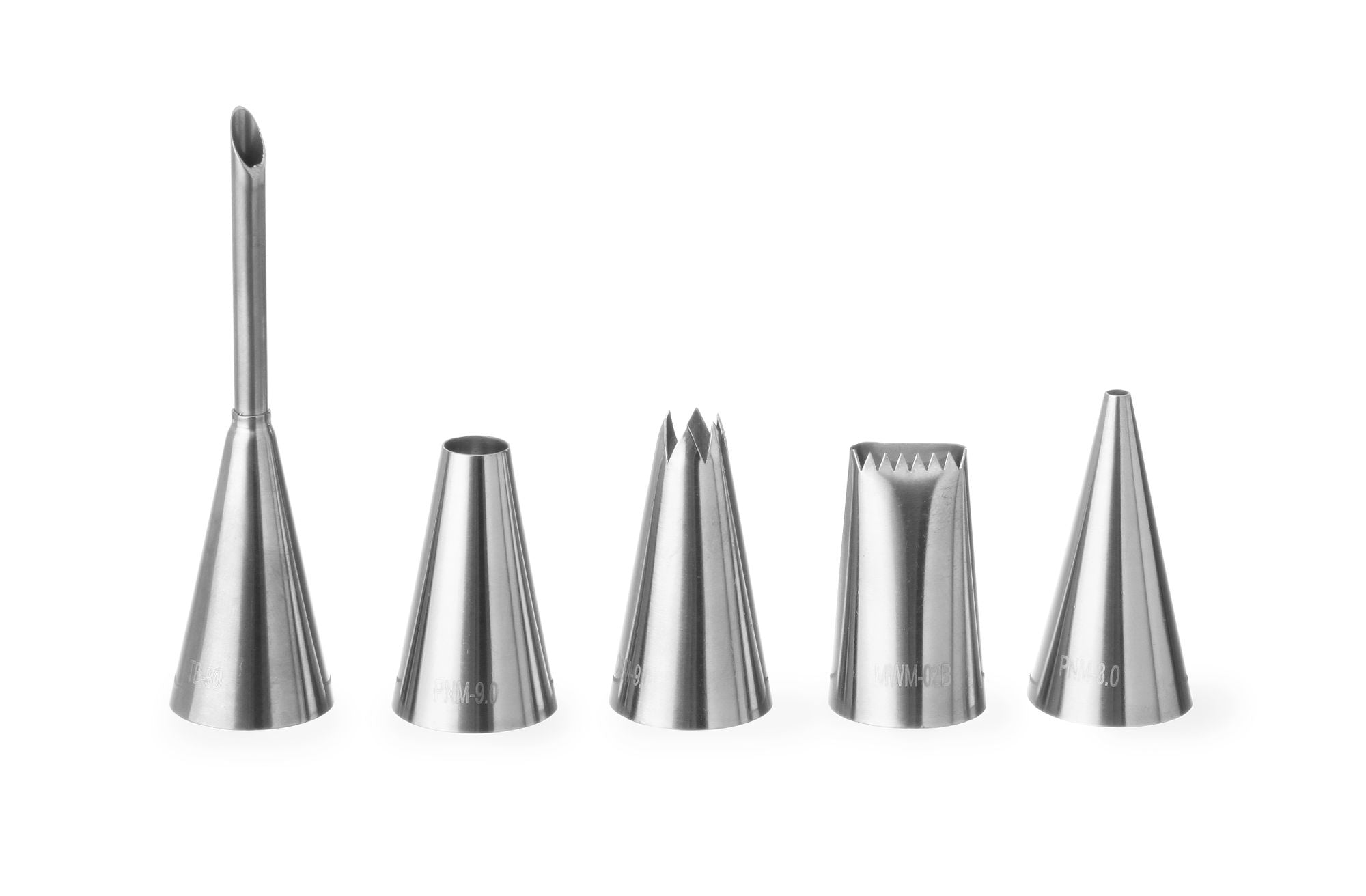 Conjunto de bicos de pasteleiro inox 5 unidades sortidas